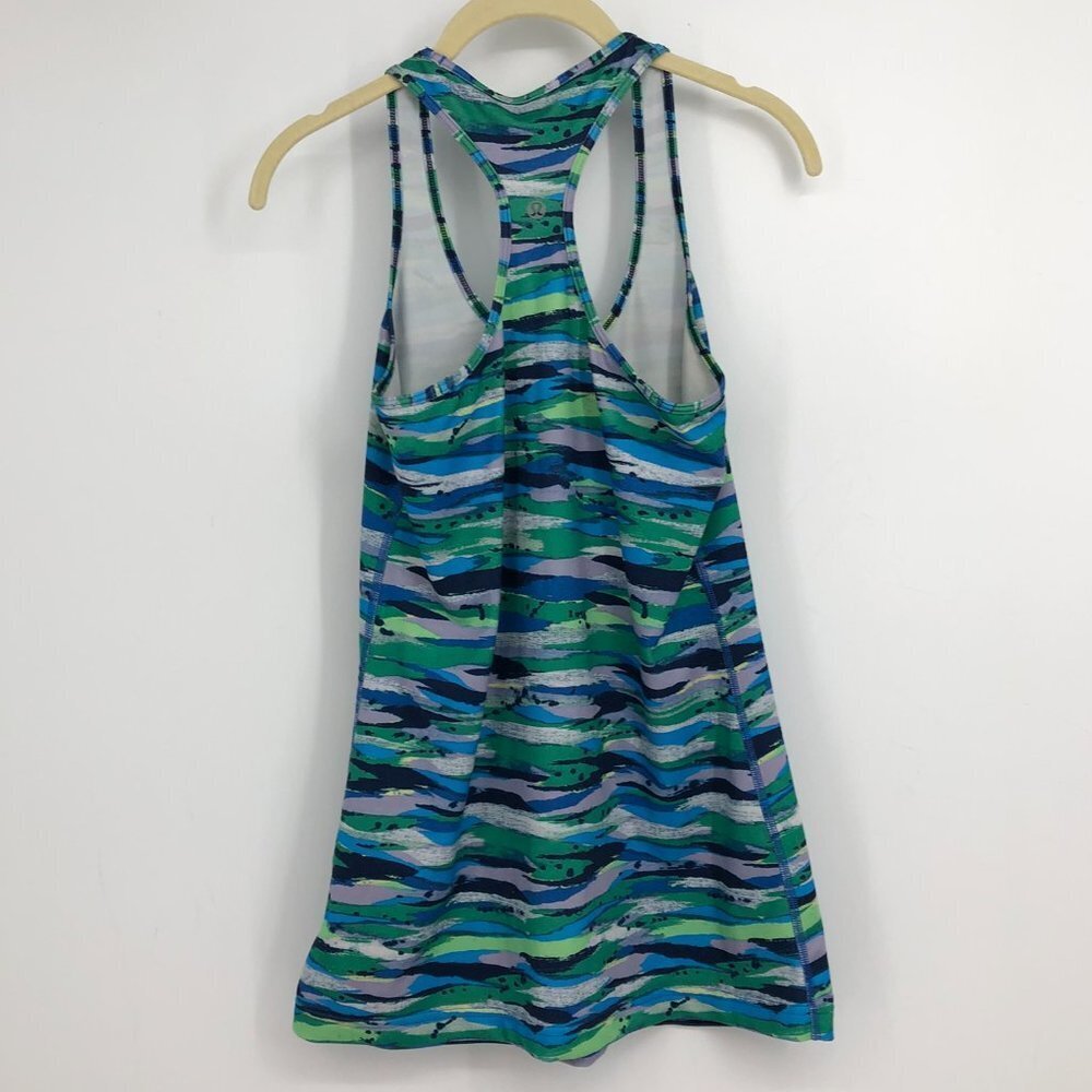 Lululemon Cool Racerback blue green  print Seven Wonders Multi ~ Small - Picture 3 of 16